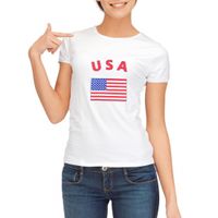 T-shirt met vlag USA print voor dames - thumbnail