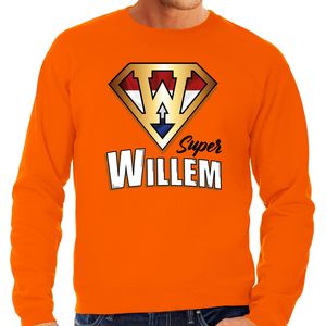 Super Willem sweater oranje voor heren - Koningsdag shirts