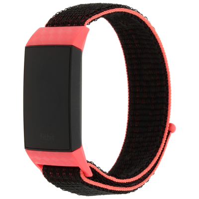 Fitbit Charge 3 & 4 Nylon Band - Roze Zwart