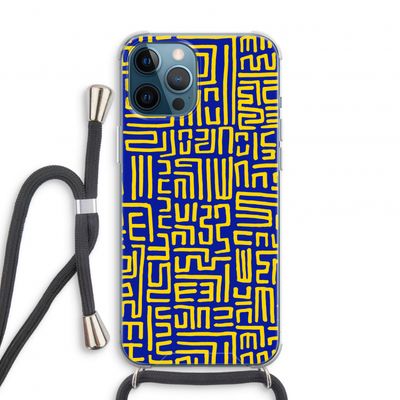 Majorelle Blue Print: iPhone 12 Pro Transparant Hoesje met koord