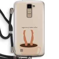 Aggressively drinks coffee: LG K10 (2016) Transparant Hoesje met koord