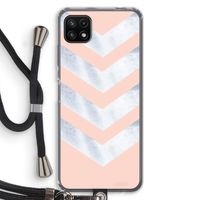 Marmeren pijlen: Samsung Galaxy A22 5G Transparant Hoesje met koord