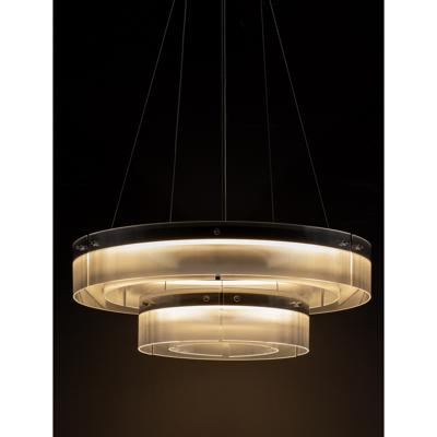 Lyora Design hanglampPauline dubbel zwart met glas Ø 70cm - 9695260