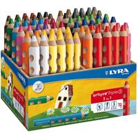 Lyra Groove triple1 kleurpotloden, l: 12 cm, vulling 10 mm, diverse kleuren, 72 stuk/ 1 doos