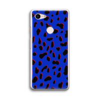 Blue Leopard: Google Pixel 3 Transparant Hoesje
