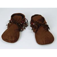 Moccasins verkleed schoenen - bruin - dames - maat 37-40 - indianen - hippies