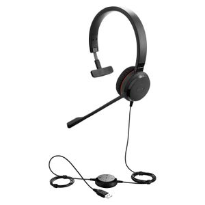 Jabra Evolve 20SE On Ear headset Computer Kabel Mono Zwart Ruisonderdrukking (microfoon) Headset, Volumeregeling