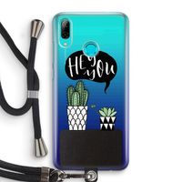 Hey you cactus: Huawei P Smart (2019) Transparant Hoesje met koord