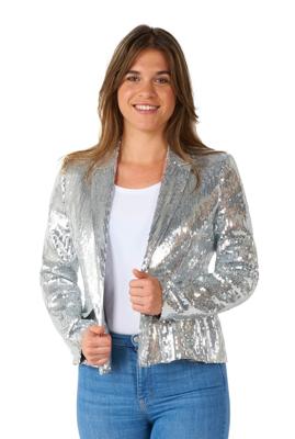 Blazer Pailletten Zilver Dames Suitmeister