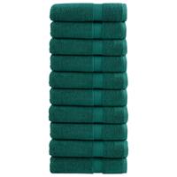VidaXL Badhanddoeken solund 10 st 600 g/m² 70x140 cm groen VidaXL Badhanddoeken solund 10 st 600 g/m² 70x140 cm groen