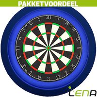 Lena Professional Dartbord + Lena Dartbord Verlichting Deluxe Blauw - thumbnail