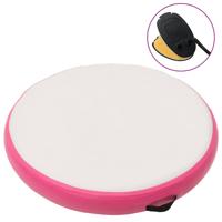 VidaXL Gymnastiekmat met pomp opblaasbaar 100x100x20 cm pvc roze