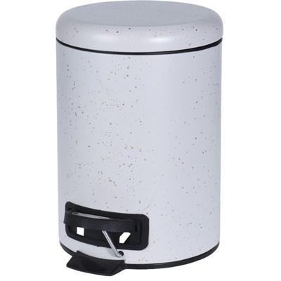 Pedaalemmer - wit met gouden spikkels - rond - 3 l - 17 x 25 cm