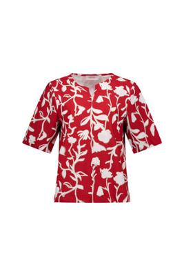 Cyra flower top - ruby red/ecru - 13659