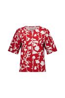 Cyra flower top - ruby red/ecru - 13659