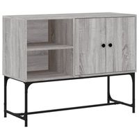 The Living Store-Dressoir-100x40x79-5-cm-bewerkt-hout-grijs-sonoma-eikenkleurig - Keukenkast - thumbnail