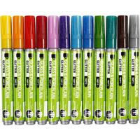 Kreul Glas- & porseleinstiften, lijndikte 2-4 mm, semi-dekkend, diverse kleuren, 72 stuk/ 1 doos