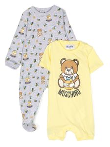 Moschino Kids trousseau de naissance à imprimé graphique - Gris