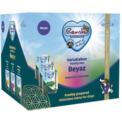Renske Variatiebox Beyaz Graanvrij vers bereid natvoer hond (tetrapak) 2 trays (60 x 185 g)