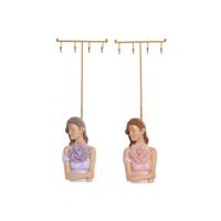 Sieradenhouder Home ESPRIT Roze Lila Hars 12,5 X 6 X 33 CM (2 Stuks)