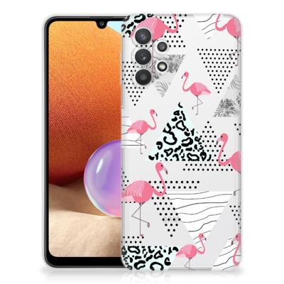 Samsung Galaxy A32 4G | A32 5G Enterprise Editie | TPU Hoesje | Flamingo Triangle