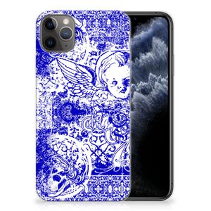 Silicone Back Case Apple iPhone 11 Pro Max Angel Skull Blauw