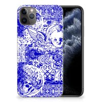 Silicone Back Case Apple iPhone 11 Pro Max Angel Skull Blauw - thumbnail