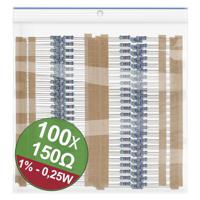 Quadrios 22P042 22P042 Metaalfilmweerstand assortiment 150 Ω Axiaal bedraad 0.25 W 1 % 1 set(s)