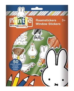 Raam/autoraam kinder stickers - 4 velletjes - Nijntje thema - Raamstickers