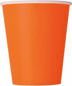 Oranje bekers karton - 14 stuks