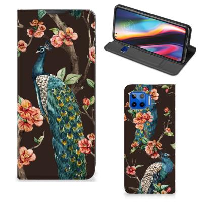 Motorola Moto G 5G Plus | Hoesje maken | Pauw met Bloemen