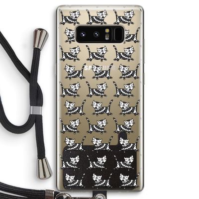 Zwarte poes: Samsung Galaxy Note 8 Transparant Hoesje met koord