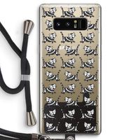 Zwarte poes: Samsung Galaxy Note 8 Transparant Hoesje met koord