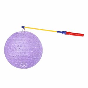 Luxe lila lampion 35 cm met lampionstokje