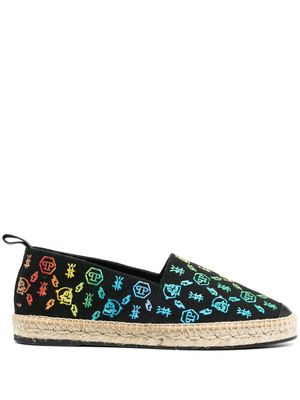 Philipp Plein espadrilles à logo imprimé - Noir