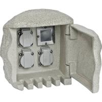 EVN 2303FE3 Buitenstopcontact 3-voudig Granietgrijs (mat) Steenlook, Met afstandsbediening