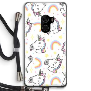 Rainbow Unicorn: Xiaomi Mi Mix 2 Transparant Hoesje met koord