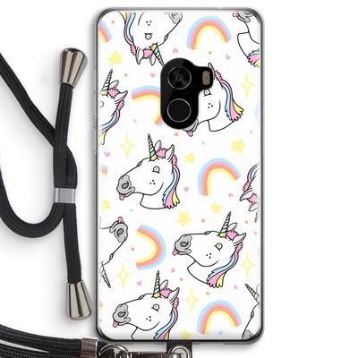 Rainbow Unicorn: Xiaomi Mi Mix 2 Transparant Hoesje met koord