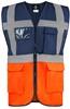 Korntex KX810 CO² Neutral Multifunctional Executive Safety Vest Hamburg - Navy/Orange - M