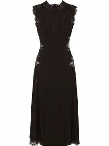 Dolce & Gabbana robe mi-longue à détails en dentelle - Noir