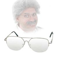 Ouderwetse nerd bril van metaal - thumbnail