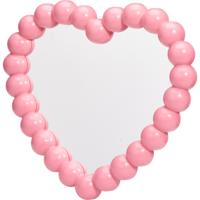 Home & Styling kinder wandspiegel - Heart - 28 x 27 cm - kunststof/glas - roze rand