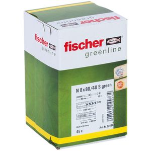 Fischer 524849 schroefanker & muurplug 45 stuk(s) Schroef- & muurplugset 80 mm