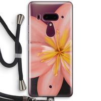 Pink Ellila Flower: HTC U12+ Transparant Hoesje met koord