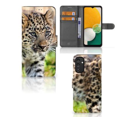 Samsung Galaxy A14 5G | Telefoonhoesje | Met pasjeshouder | Baby Luipaard