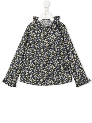 Il Gufo chemise fleurie à col volanté - Vert