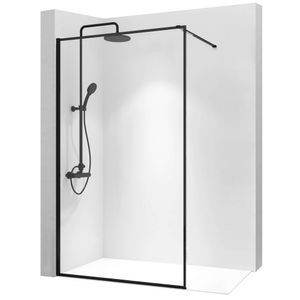 REA Bler douchewand met profiel 119 121x195 cm 8 mm mat zwart