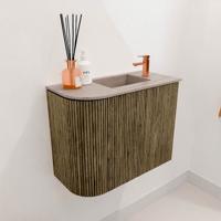 Toiletmeubel Mondiaz Joya Dlux | 51.6 cm | Meubelkleur Dusk | Faye wastafel Saba Wasbak Rechts | 1 kraangat