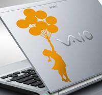 Laptop sticker Banksy Meisje met balonnen - thumbnail