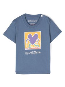 Palm Angels Kids x Keith Haring t-shirt à imprimé cœur - Bleu